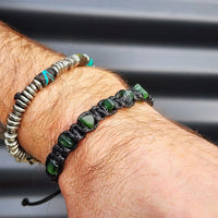 Greenstone Macrame Bracelet - 8 Stones