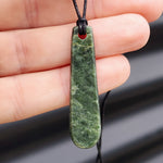 NZ Greenstone Pounamu Patu Pendant Necklace (P9X6)