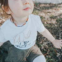 Amber Teething Necklace - Polished Honey & White Quartz