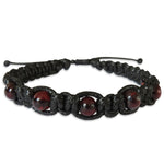 Black Macrame Cord Bracelet - Polished Cherry