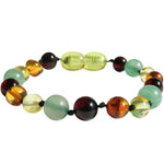 Amber Teething Bracelet / Anklet - Mixed Polished Amber & Aventurine