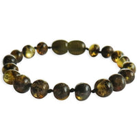 Amber Teething Bracelet / Anklet - Polished Green Amber