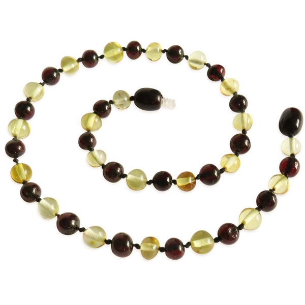 Amber Teething Necklace - Polished Lemon & Cherry Amber