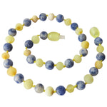 Amber Teething Necklace - Raw Butter & Blue Spot Jasper