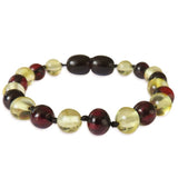 Amber Teething Bracelet / Anklet - Polished Lemon & Cherry Amber