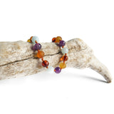 Amber Teething Bracelet / Anklet - Raw Honey, Polished Cognac, Amethyst & Blue Jade