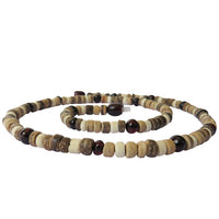 Adults Surfer Necklace - Light Brown Coconut Beads & Cherry Amber