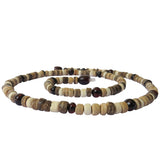 Adults Surfer Necklace - Light Brown Coconut Beads & Cherry Amber