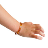 Amber Teething Bracelet / Anklet - Polished Honey & White Quartz